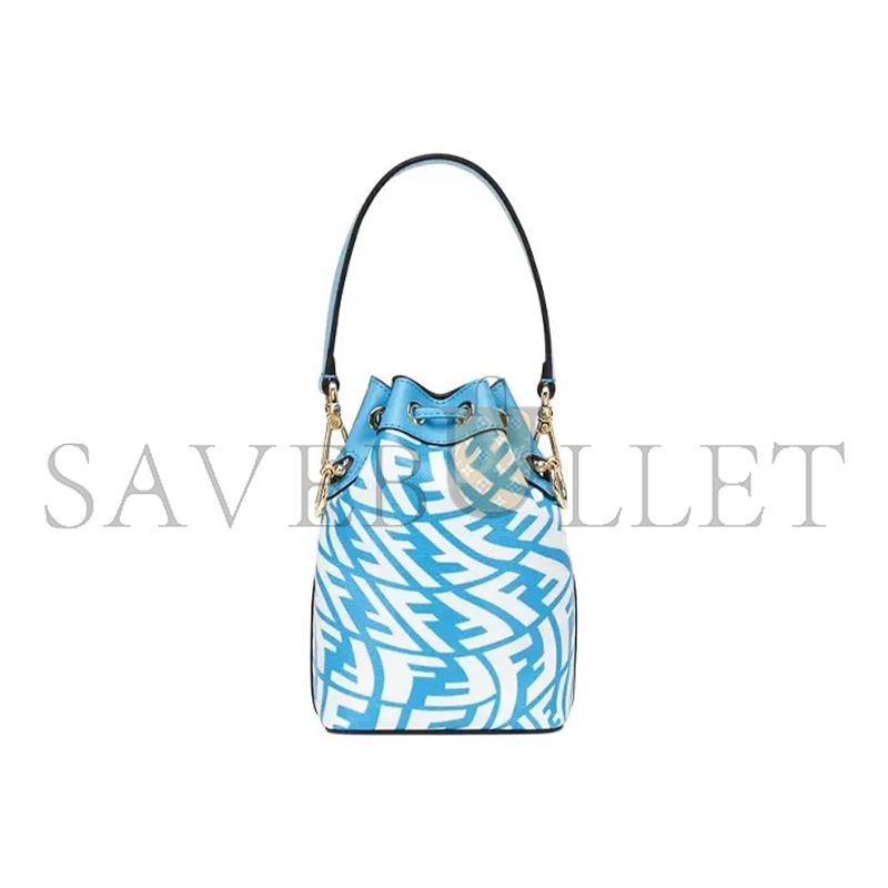 F**di blue glazed canvas mini bag 8bs010afl1f1e8l (18*12*10cm)